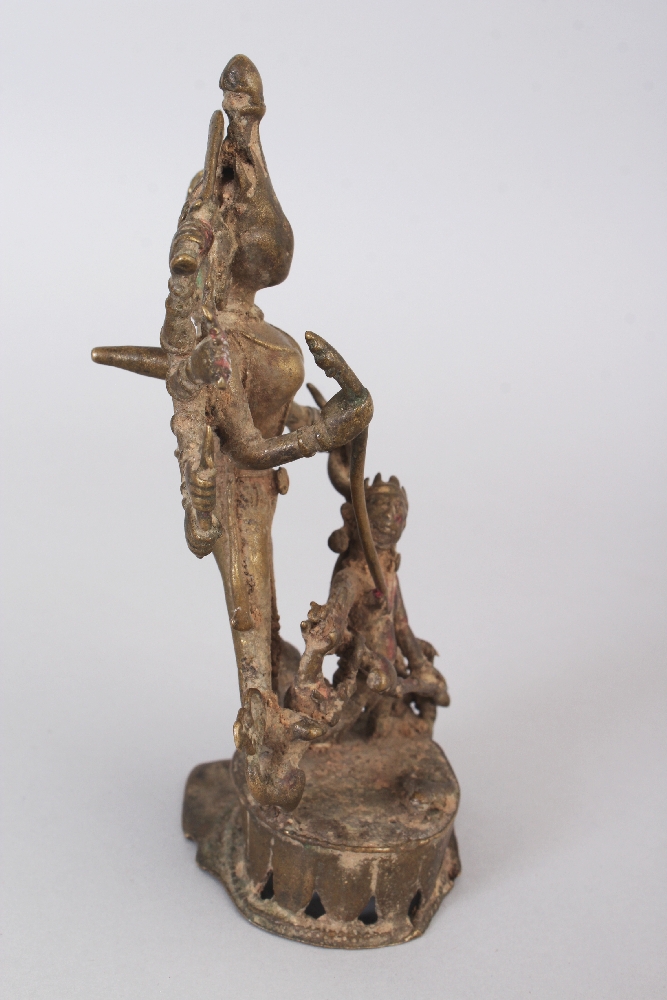 A Bronze Figure of Durga Slaying the Buffalo Demon (Mahisasuramardini), Bengal or Orissa, Eastern - Image 2 of 6