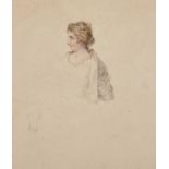 Early 19th Century English School. Study of a Lady, a Sketch, Pencil and Watercolour, Unframed, 9" x