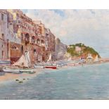 Joseph-Felix Bouchor (1853-1937) French. "Les Bateaux de la Marina Grande, Capri", a View of Boats