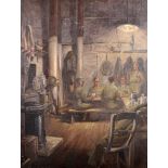 David William Burley (1901-1990) British. 'Local Defence Volunteers in the Barrack Room', Figures in