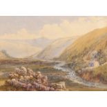 Philip Mitchell (1814-1896) British. A River Running through a Mountainous Landscape, Watercolour,