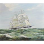 Deidre Henty Creer (1918-2012) Australian/British. A Clipper in Full Sail, Oil on Canvas, Signed,