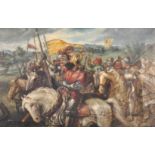 Sir John Gilbert (1817-1897) British. Knights Riding Into Battle, a Preparatory Sketch, Oil on