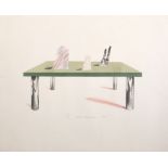 David Hockney (1937- ) British. "Glass Table with Objects (1969)", Lithograph in Colours, Signed,