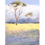 Jennifer Hopewell (1960- ) Australian. An Australian Landscape, Mixed Media, Signed, 7" x 5.25".
