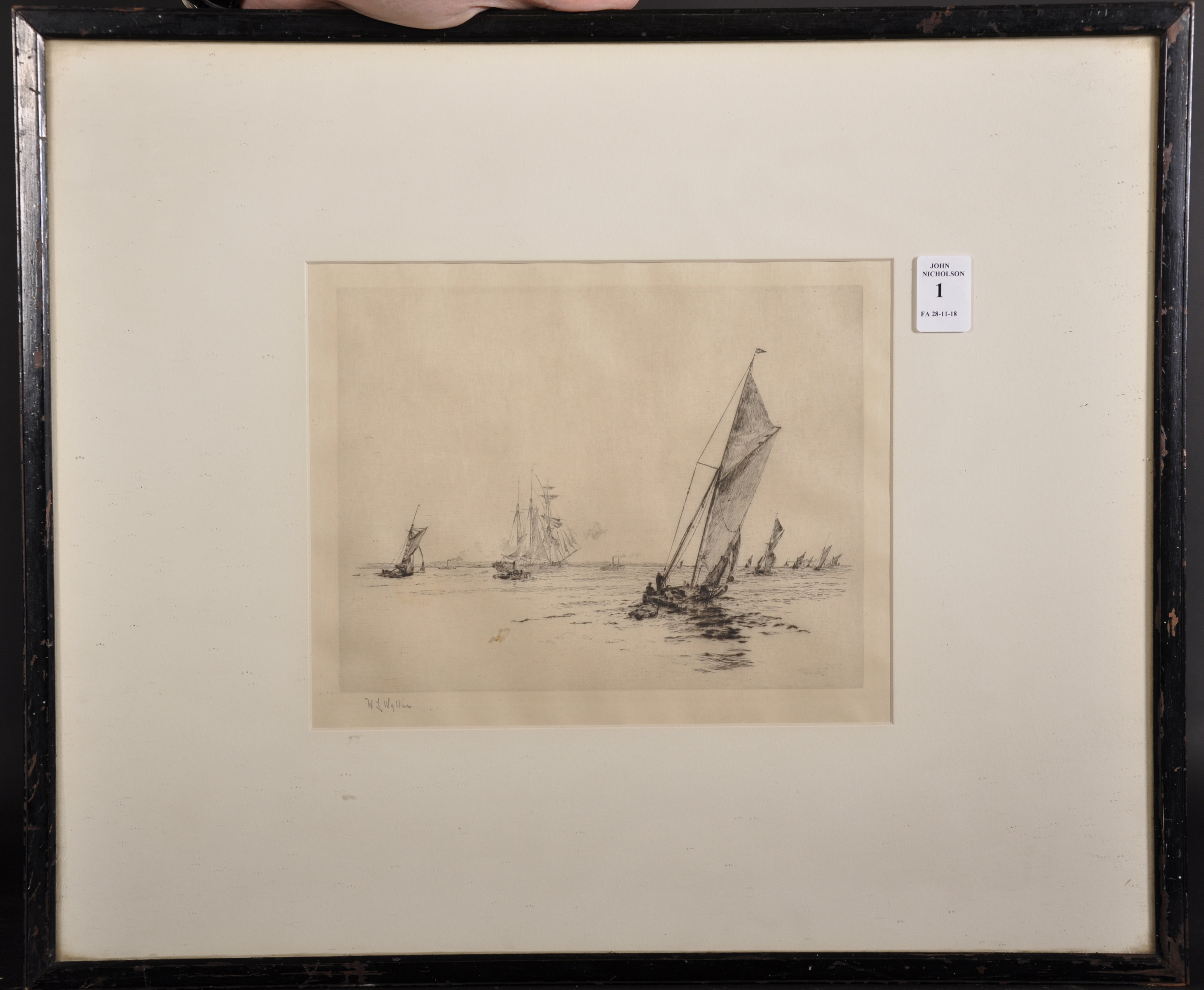 William Lionel Wyllie (1851-1931) British. "Fishing Boats on the Medway", Drypoint Etching, Artist's - Image 2 of 5