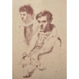 Mackenzie (20th Century) American. "Lacey and Hilton", Portrait of Two Young Men, Lithograph,