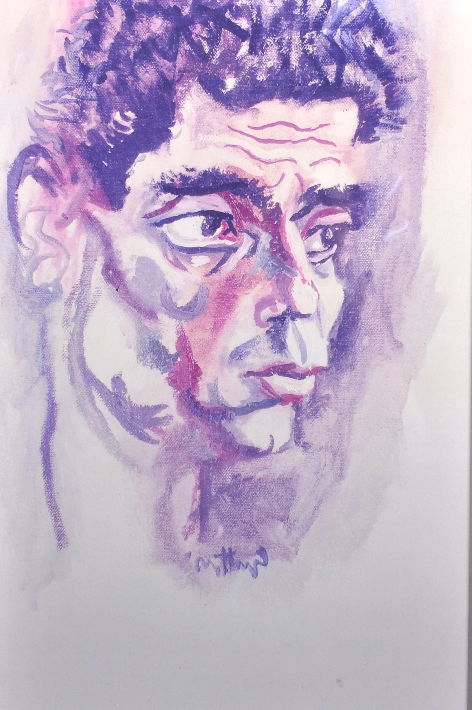 20th Century English School. "Matthew", Head Study of a Man, Print, 11.75" x 8", and three other