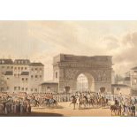 19th Century French School. "Ceremony of Tedeum by the Allied Armies on the Square of Louis XV at