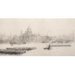 Rowland Langmaid (1897-1956) British. "St Paul's From Blackfriars", Etching, Signed in Pencil, 5"