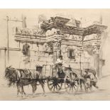 William Walcot (1874-1943) British. "Temple of Minerva, Rome", Etching, Signed in Pencil, 9.5" x