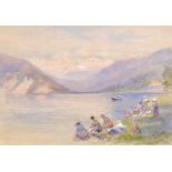 Attributed to Charles Edmund Rowbotham (1856-1921) British. "Pallanza, Lago Maggiore", with