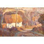 John Edmund Mace (1889-1952) British. "Country Cottage", Watercolour, Signed, and Inscribed on a