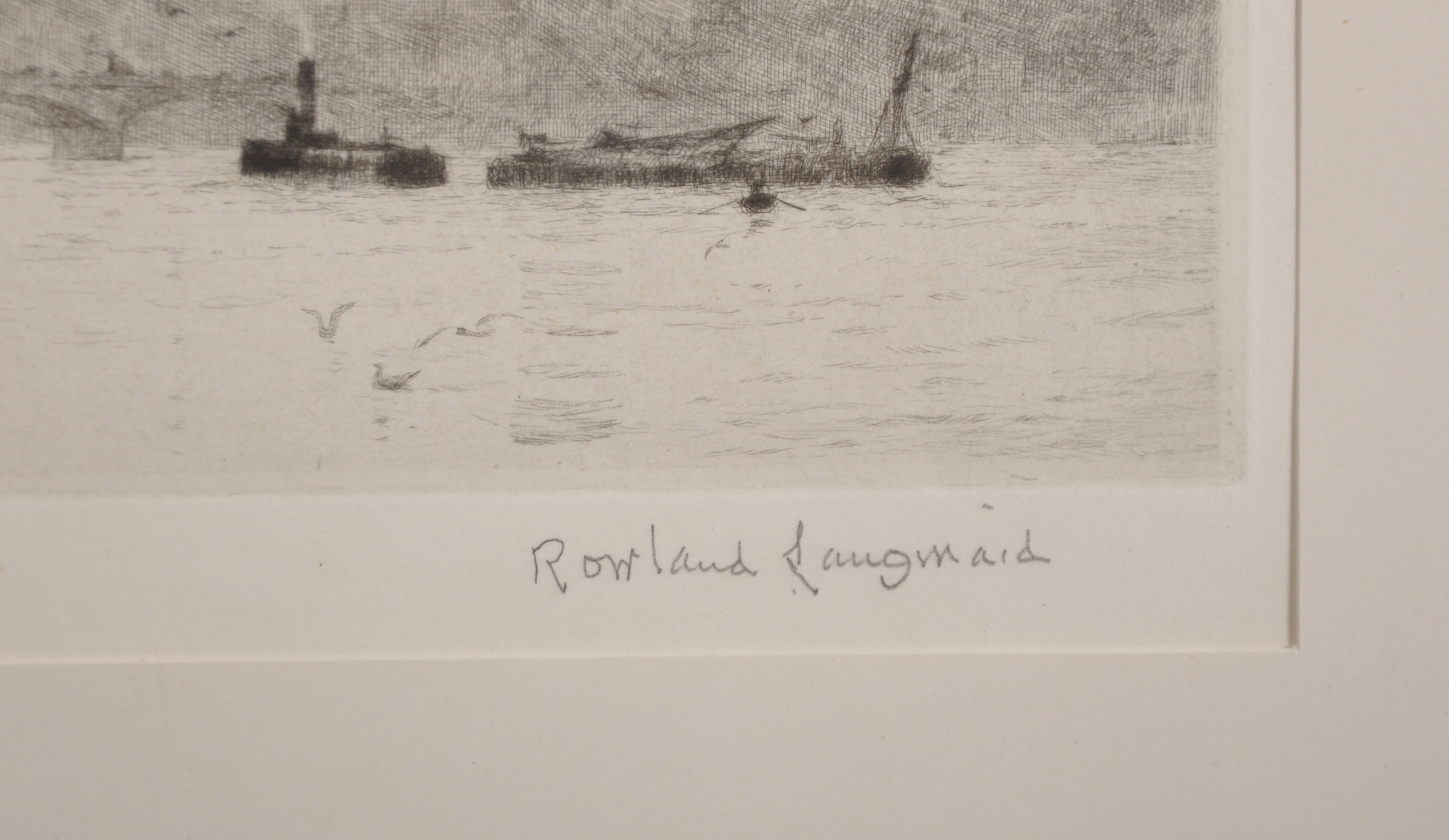 Rowland Langmaid (1897-1956) British. "Westminster", Etching, Signed in Pencil, 5" x 9.75". - Image 3 of 4