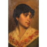 Vittorio Tessari (1860-c.1940) Italian. 'An Ischian Beauty', Portrait of a Beautiful Lady wearing