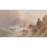 William Cook of Plymouth (act. 1870-1890) British. A Stormy Sea Crashing onto the Rocks,