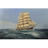 F... Parkin (19th-20th Century) British. A Schooner under Full Sail, with a Steam and Sail in the