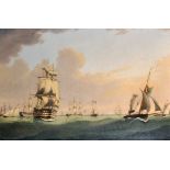 Thomas Buttersworth (c1768-1842) British. "The Departure of the Experimental Squadron from