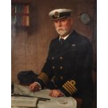 Cyrus Johnson (1848-1925) British. "A Navigator", a Portrait of Philip Daniels Ouless, R.N.",