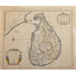 Jean Covens and Corneille Mortier (18th Century) French/Dutch. "Carte de L'Isle de Ceylan", Map,