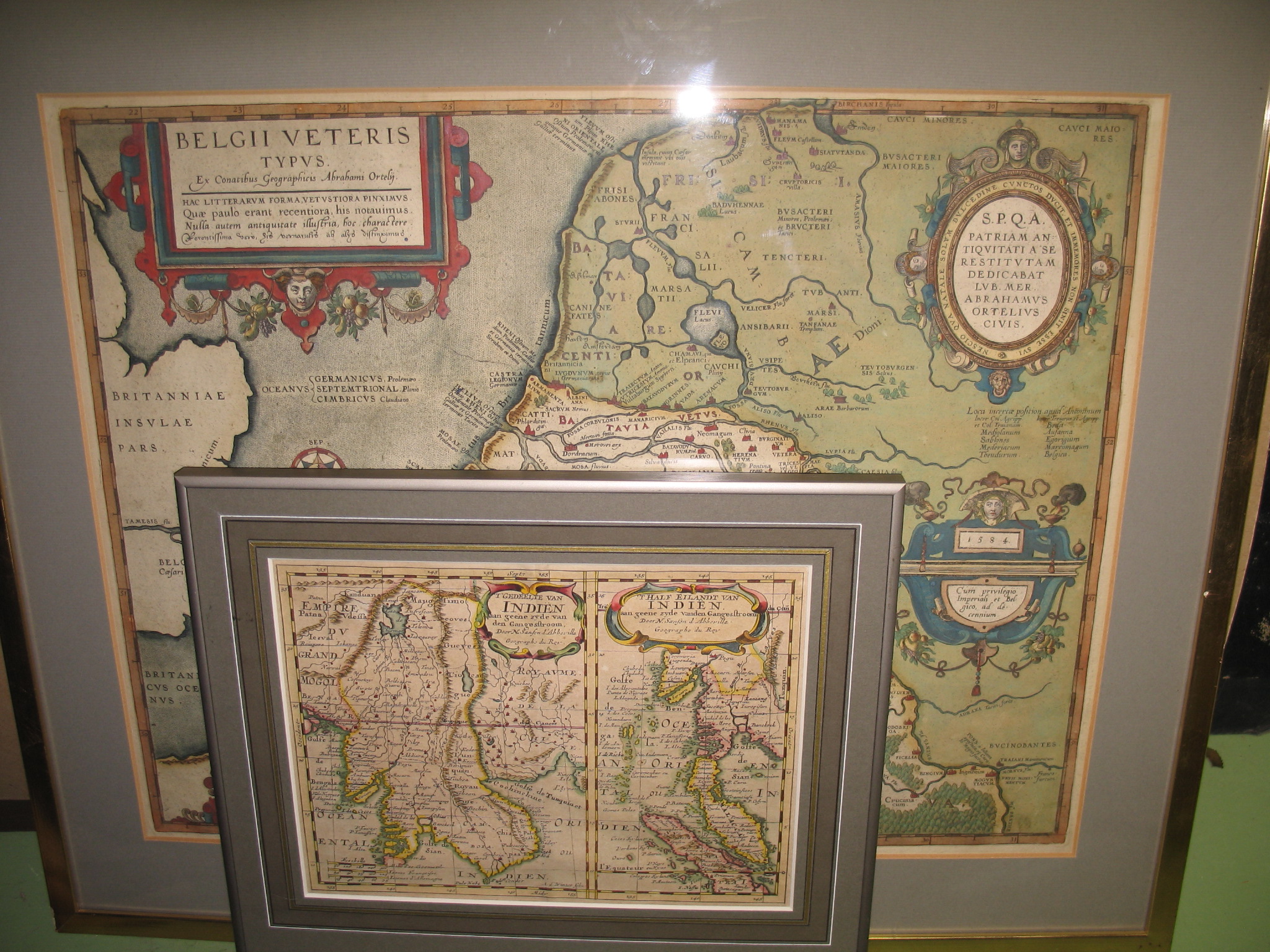 [MAPS] h-col'd engr. map of part of India, by N. Sanson, 7.5 x 10 ins, f. & g; and ORTELIUS (A.) "