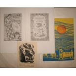 [PRINTS] 2 sample etchings by JOHN BUCKLAND-WRIGHT for the Golden Cockerel Press; signed 1952 New