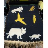 INUIT / ESKIMO: felt wall hanging, mid-20th century. Rankin Inlet, Nunavut, Canada.