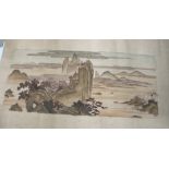 CHINESE WATERCOLOURS: pair of landscape paintings, circa 1900? (2).