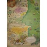 [POSTERS] BAYNES (Pauline) "A Map of Narnia," col. poster, stated 1st printing, 1972; "A Map of