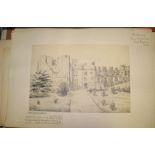 [DRAWINGS] "[E.] De Fianlon's Pencil Sketch Tour through England," 5 large drawings, captioned, each