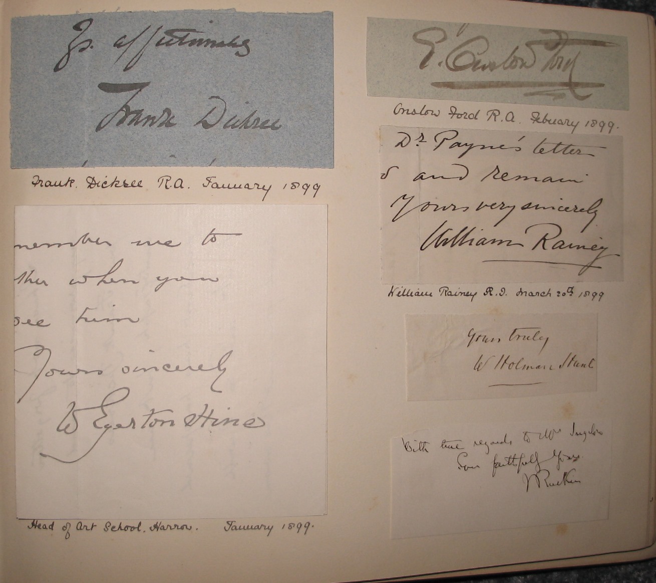 [AUTOGRAPH COLLECTION] an oblong folio album put together in 1898 (but including earlier contents)
