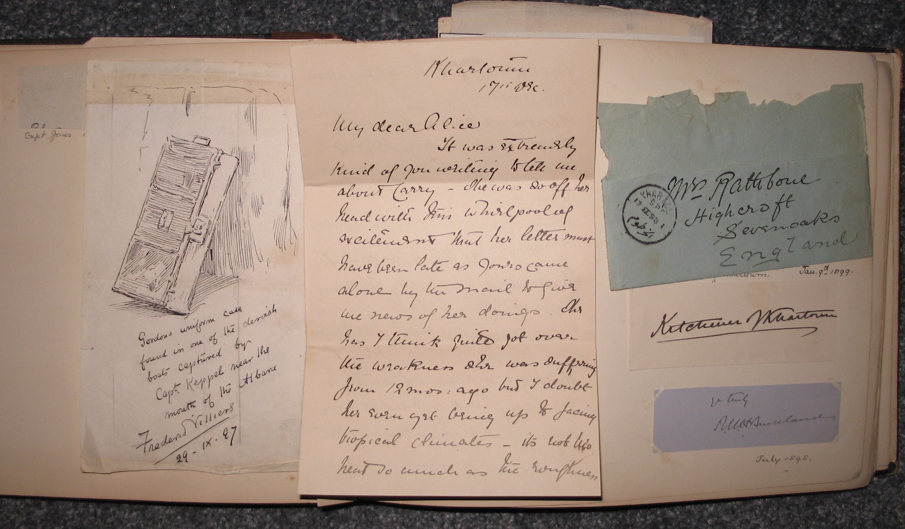 [AUTOGRAPH COLLECTION] an oblong folio album put together in 1898 (but including earlier contents) - Image 2 of 3