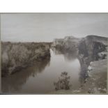 PALESTINE: rare mammoth print photograph of the River Jordan by The American Colony, blind-stamp