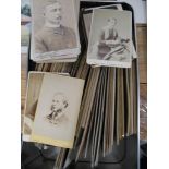 PHOTOGRAPHY: large quantity of cabinet cards and cartes-de visite, some military.
