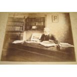 [PHOTOGRAPHY] photo of a gentleman at his desk, 9 x 11 ins, mounted by J. Whitlock, Birmingham, f. &