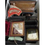 PHOTOGRAPHY: box of French autochrome stereoviews by Ricard of Paris, two daguerreotypes in cases,