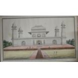 INDIA WATERCOLOUR: early Indian School painting, circa 1830s, of the Itimad ud Daula mausoleum at