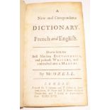 OZELL (Mr.) A New and Compendious Dictionary. French and English, 12mo, contemp. sheep, L., 1717; [