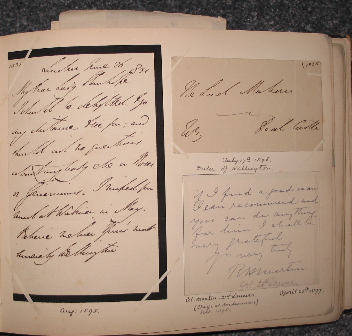 [AUTOGRAPH COLLECTION] an oblong folio album put together in 1898 (but including earlier contents) - Image 3 of 3