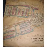 [LIVERPOOL] pair of large insurance plans of South Liverpool Docks and Albert Dock, circa 1890,