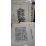 [ARCHITECTURE etc.]: Group of 18th c. architectural prints, and an engraving of fish (Q).