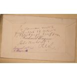 [OPERA] WAGNER (Richard) printed calling card 'Richard Wagner' with autograph sentiment in German,