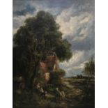 After John Constable (1776-1837) British. Willy Lott's Cottage, with Figures in the foreground,