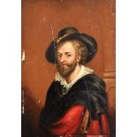 Follower of Anthony Van Dyck (1599-1641) Dutch. Portrait of a Bearded Gentleman, wearing a Black