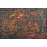 Solomon (20th Century) French. An Abstract in Red and Yellow, Oil on Board, Inscribed on reverse,