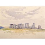 Llewellyn Frederick Menzies-Jones (1889-1971) British. A Study of Stonehenge, Watercolour, Unframed,
