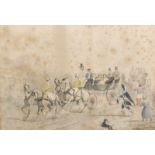 19th Century English School. 'Eton Life', "Cricket Match", Print, 10.75" x 15",