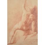 Manner of Gerard de Lairesse (1641-1711) Dutch. Study of the Back of a Naked Man seated on a Rock,