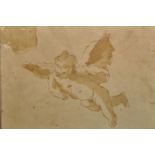 18th Century Italian School. Study of a Cherub, Ink, 5.75" x 8.5", and another Study of Figures by a