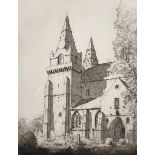 John Macdonald Aiken (1880-1961) British. An English Church, Etching, Signed in Pencil, 10" x 7.